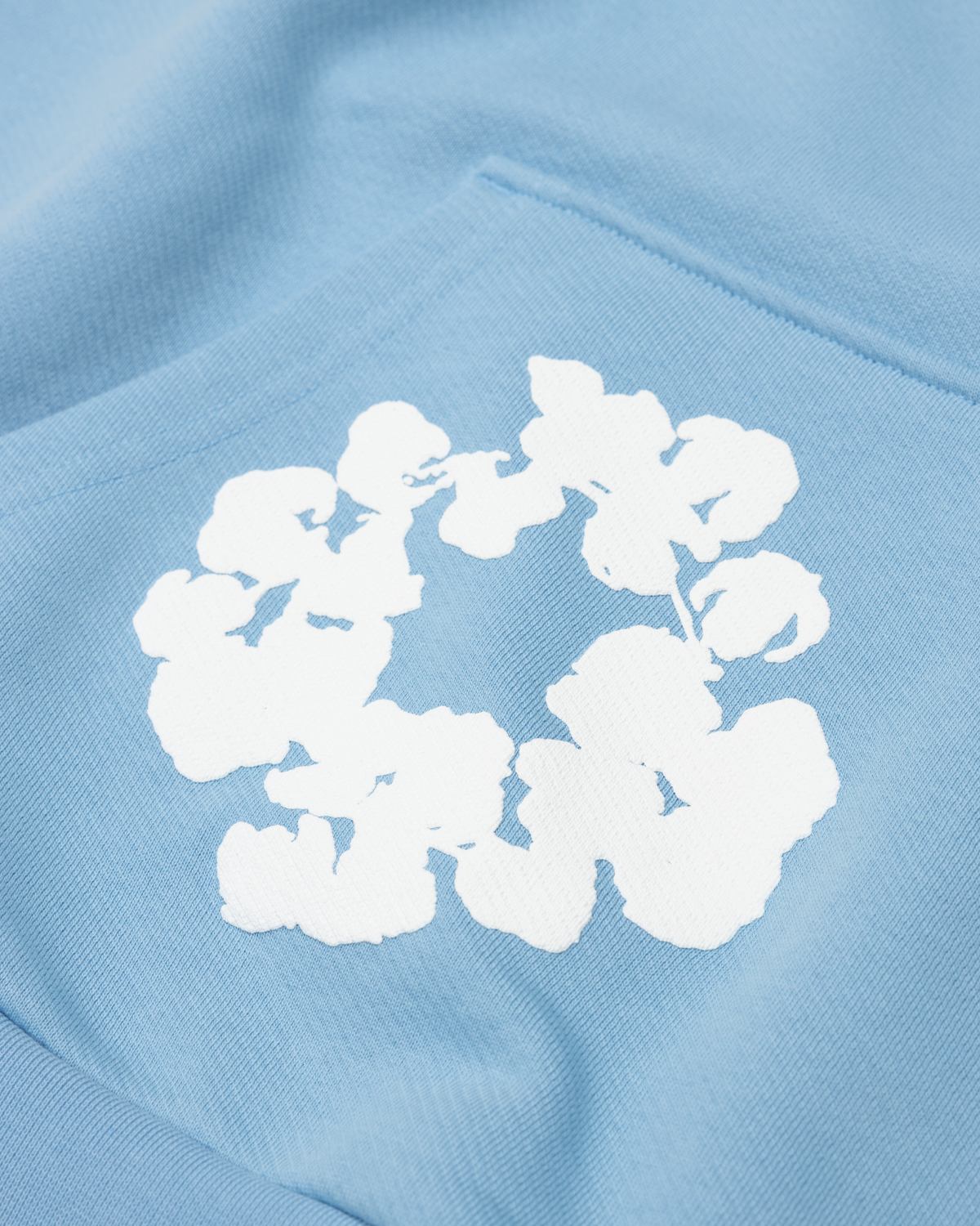 Cotton Wreath Hoodie Light Blue – view 3