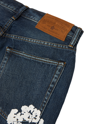 Straight Cotton Wreath Denim Pant Dark Wash – view 3