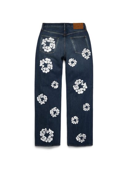 Baggy Cotton Wreath Denim Pant Dark Wash – view 2