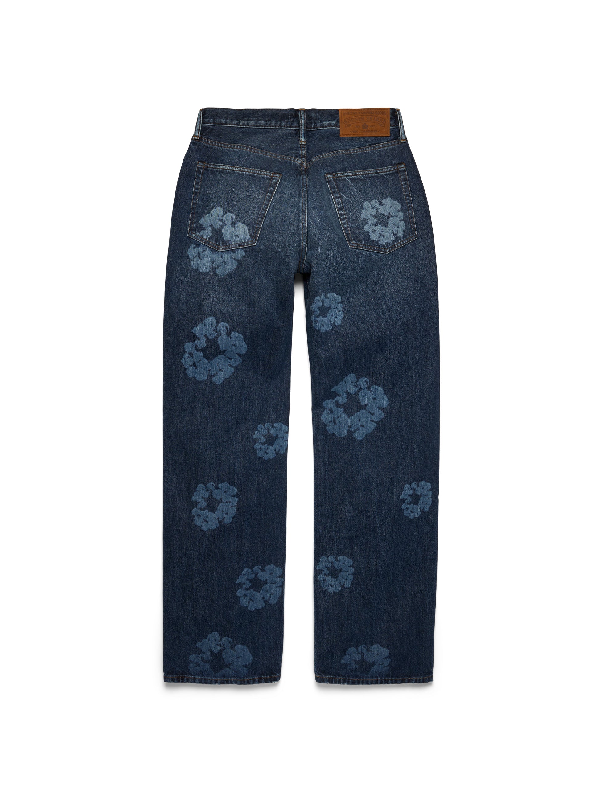 Baggy Laser Cotton Wreath Denim Pant Dark Wash – view 2