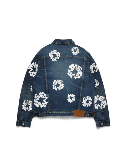 Cotton Wreath Denim Jacket Dark Wash – view 2