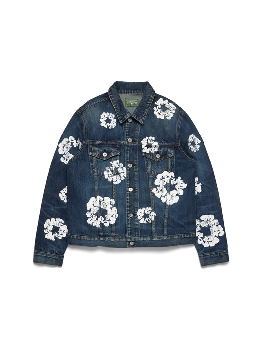 Cotton Wreath Denim Jacket Dark Wash