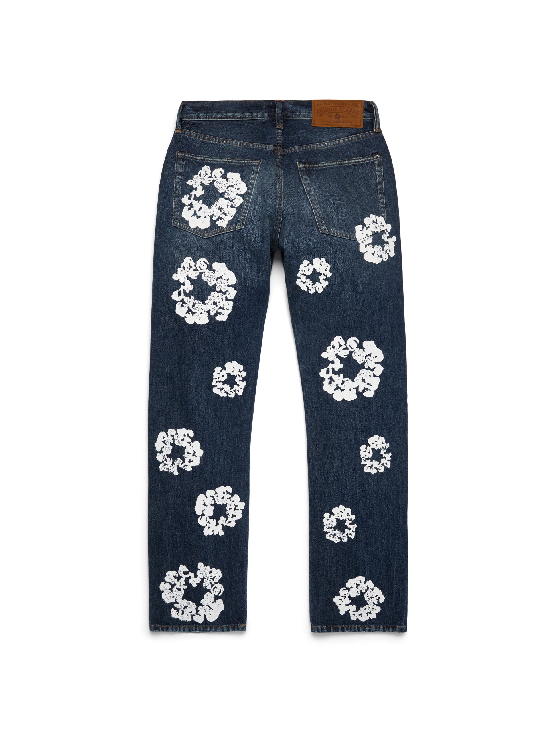 Straight Cotton Wreath Denim Pant Dark Wash – view 2