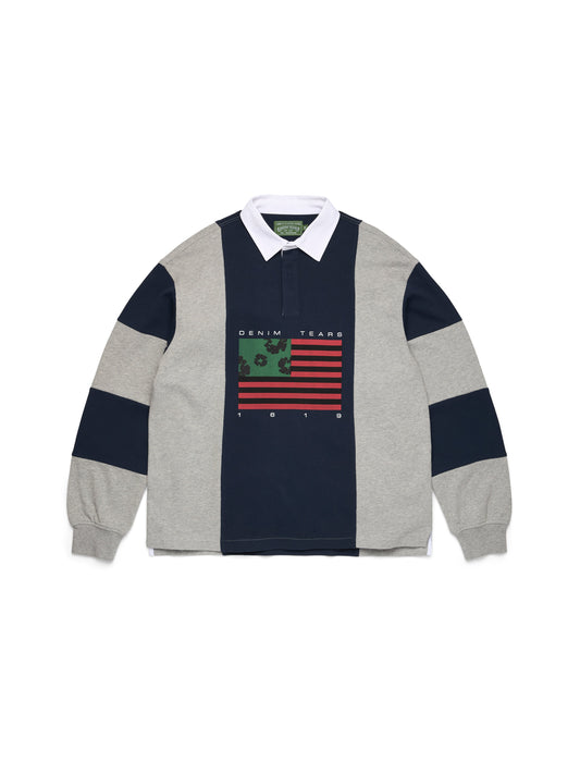 Cotton Wreath Pan-African Flag Rugby Grey/Navy