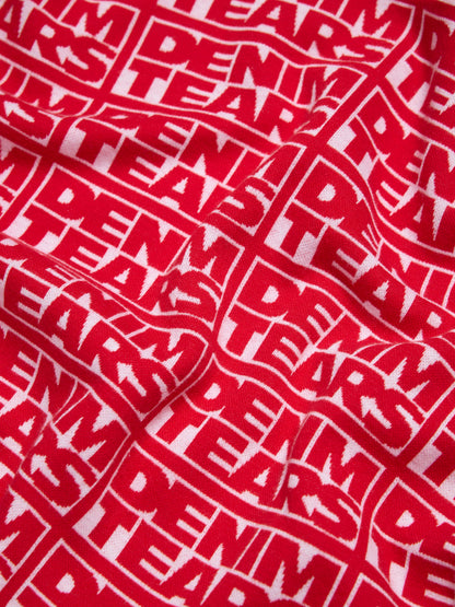 Larmes de Denim Jacquard Long Sleeve Tee Red – view 3