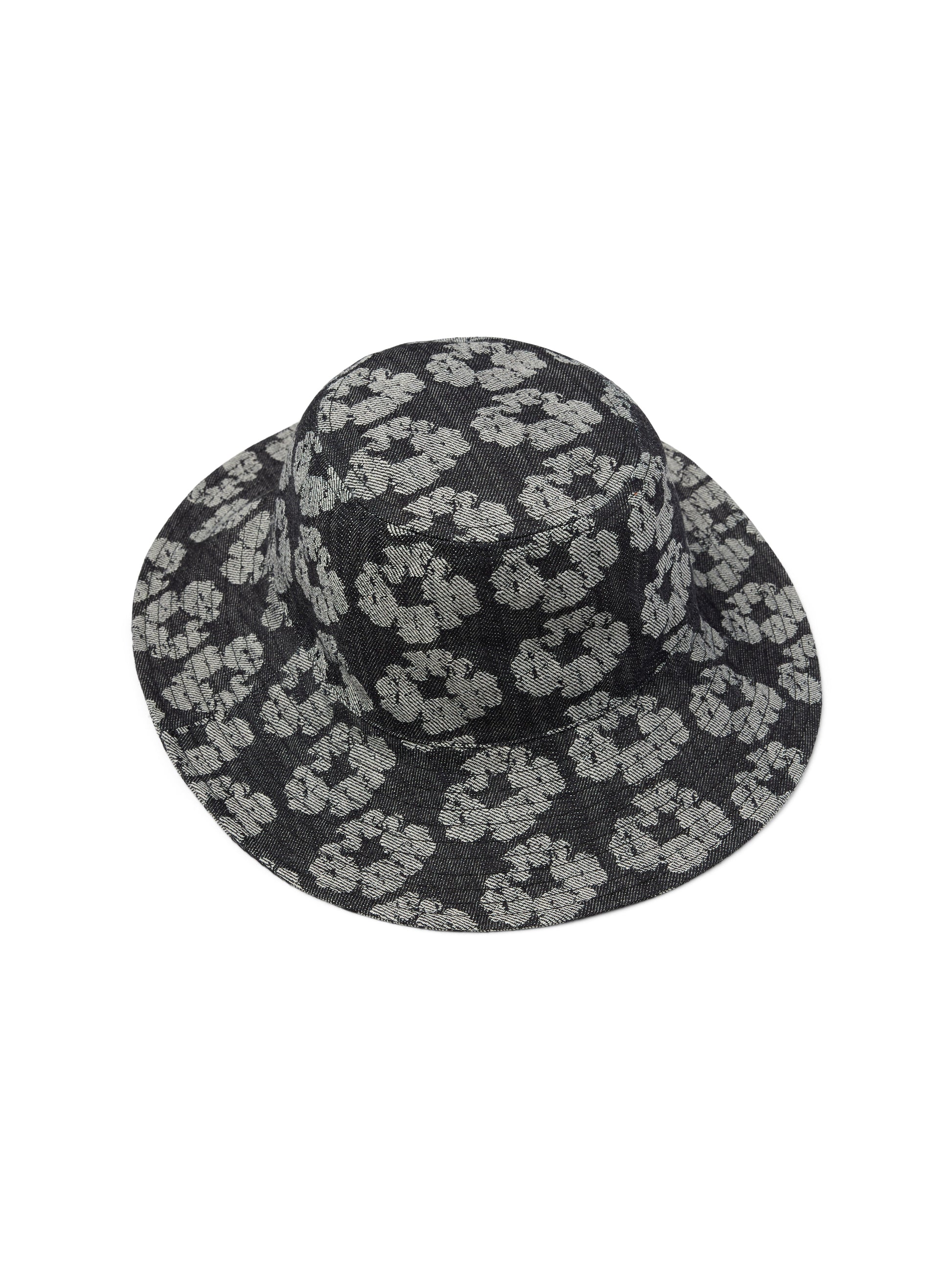 Jacquard Wreath Bucket Hat Washed Black