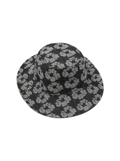 Jacquard Wreath Bucket Hat Washed Black