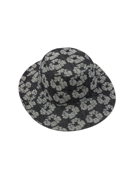 Jacquard Wreath Bucket Hat Washed Black