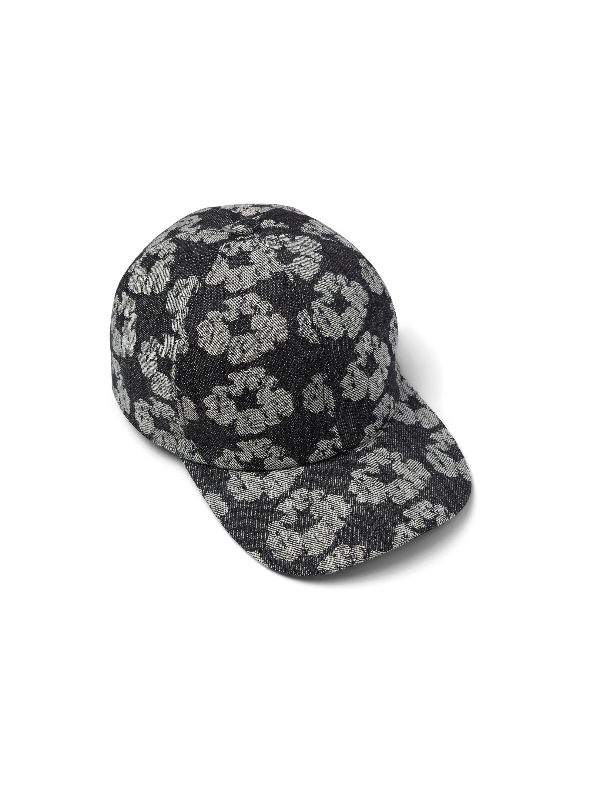 Jacquard Wreath Denim Cap Washed Black