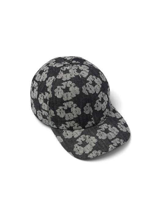 Jacquard Wreath Denim Cap Washed Black