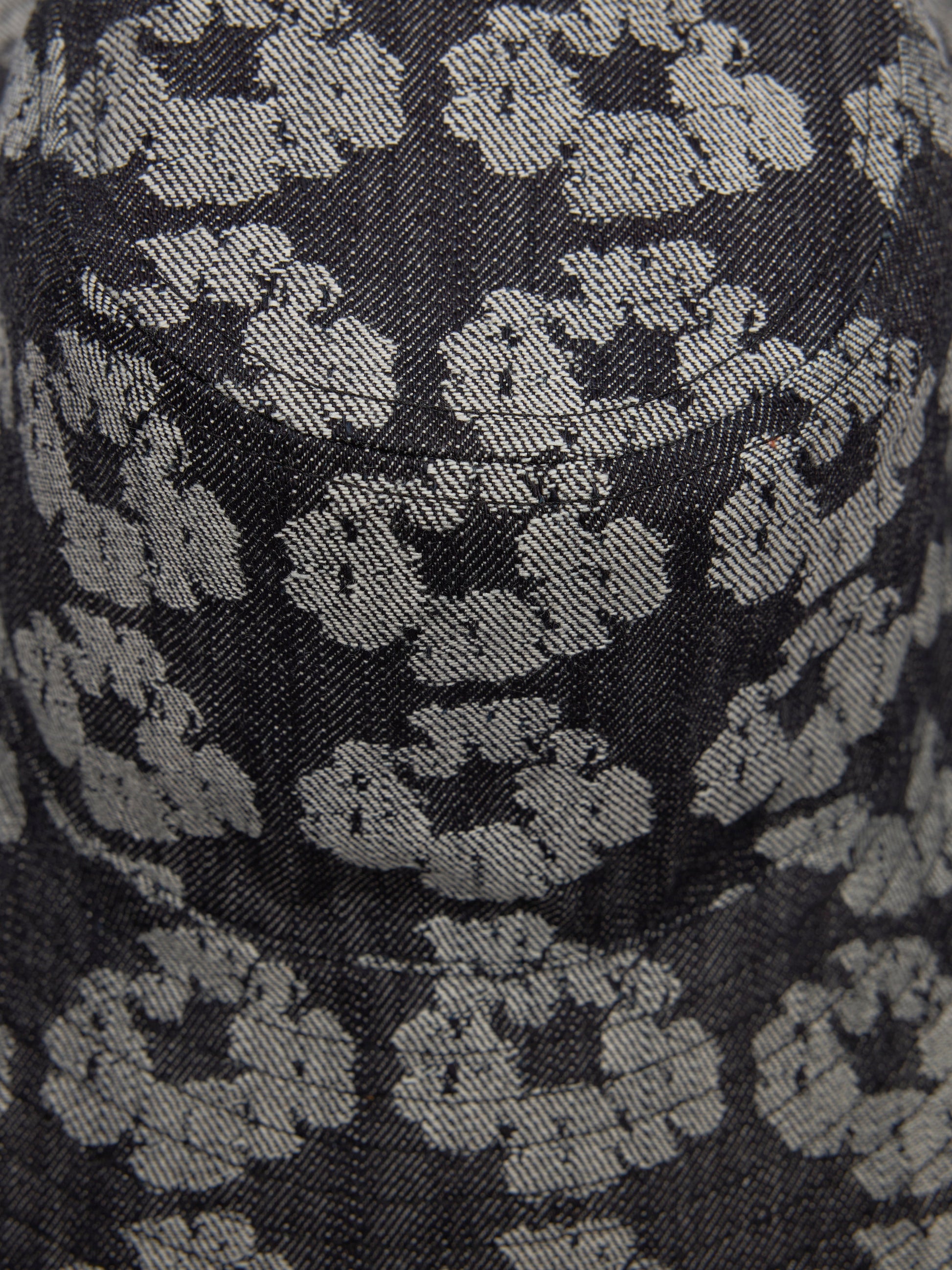 Jacquard Wreath Bucket Hat Washed Black – view 3