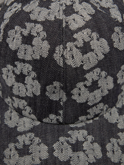 Jacquard Wreath Denim Cap Washed Black – view 3