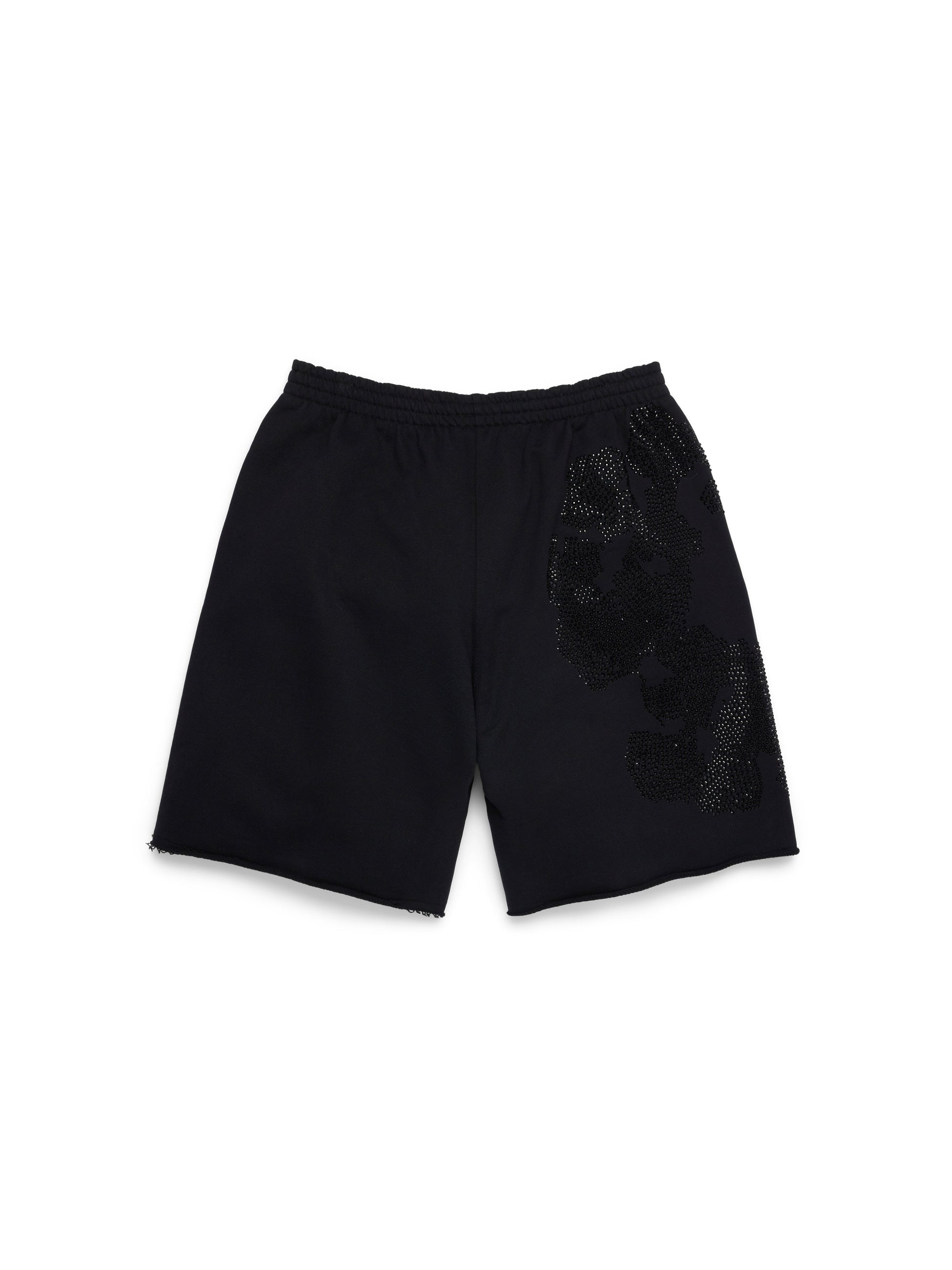 Biggie Rhinestone Cotton Wreath Sweatshort Black – view 2
