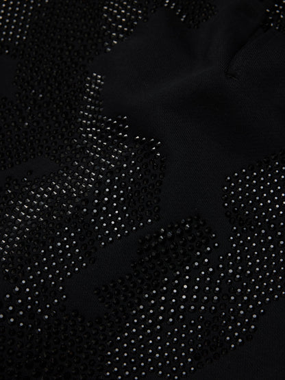 Biggie Rhinestone Cotton Wreath Sweatshort Black – view 3