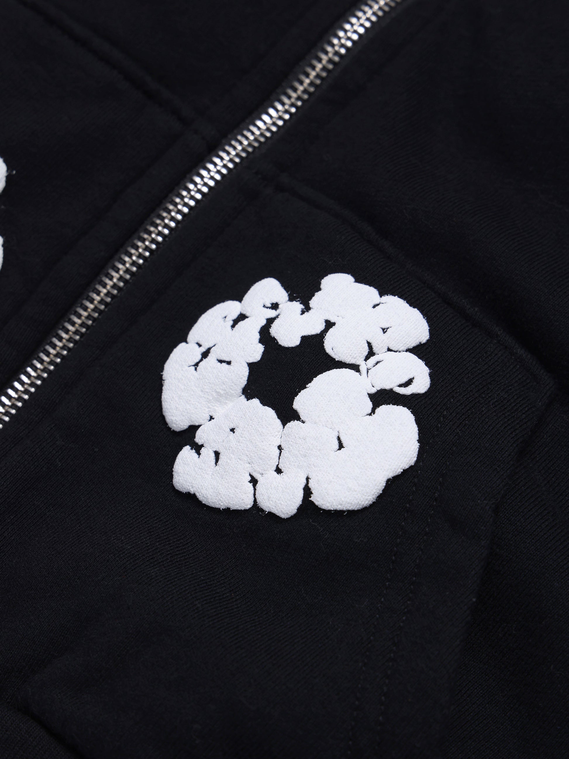 Kids Cotton Wreath Zip Hoodie Black – view 3
