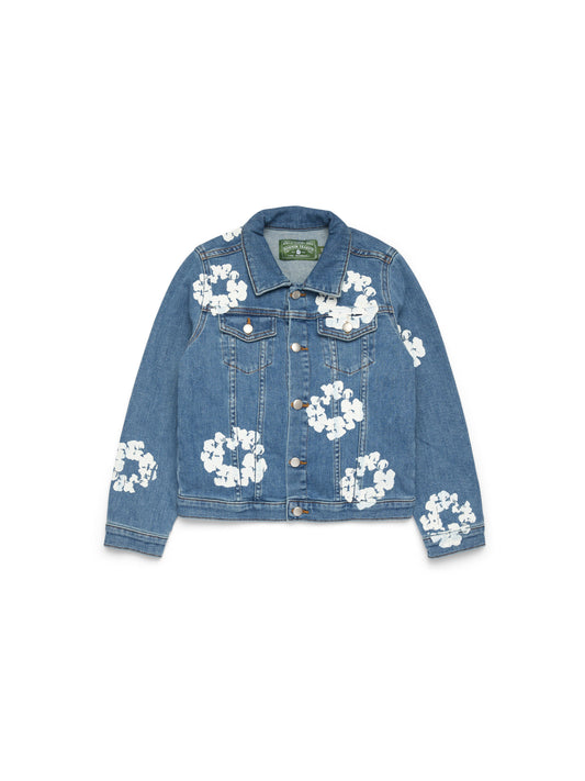 Kids Cotton Wreath Denim Jacket Light Indigo