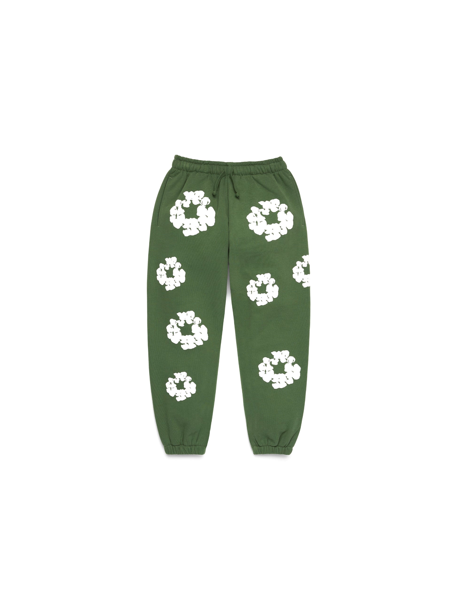 Kids Cotton Wreath Sweatpants Green