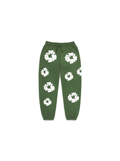 Kids Cotton Wreath Sweatpants Green