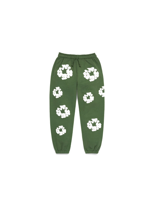 Kids Cotton Wreath Sweatpants Green