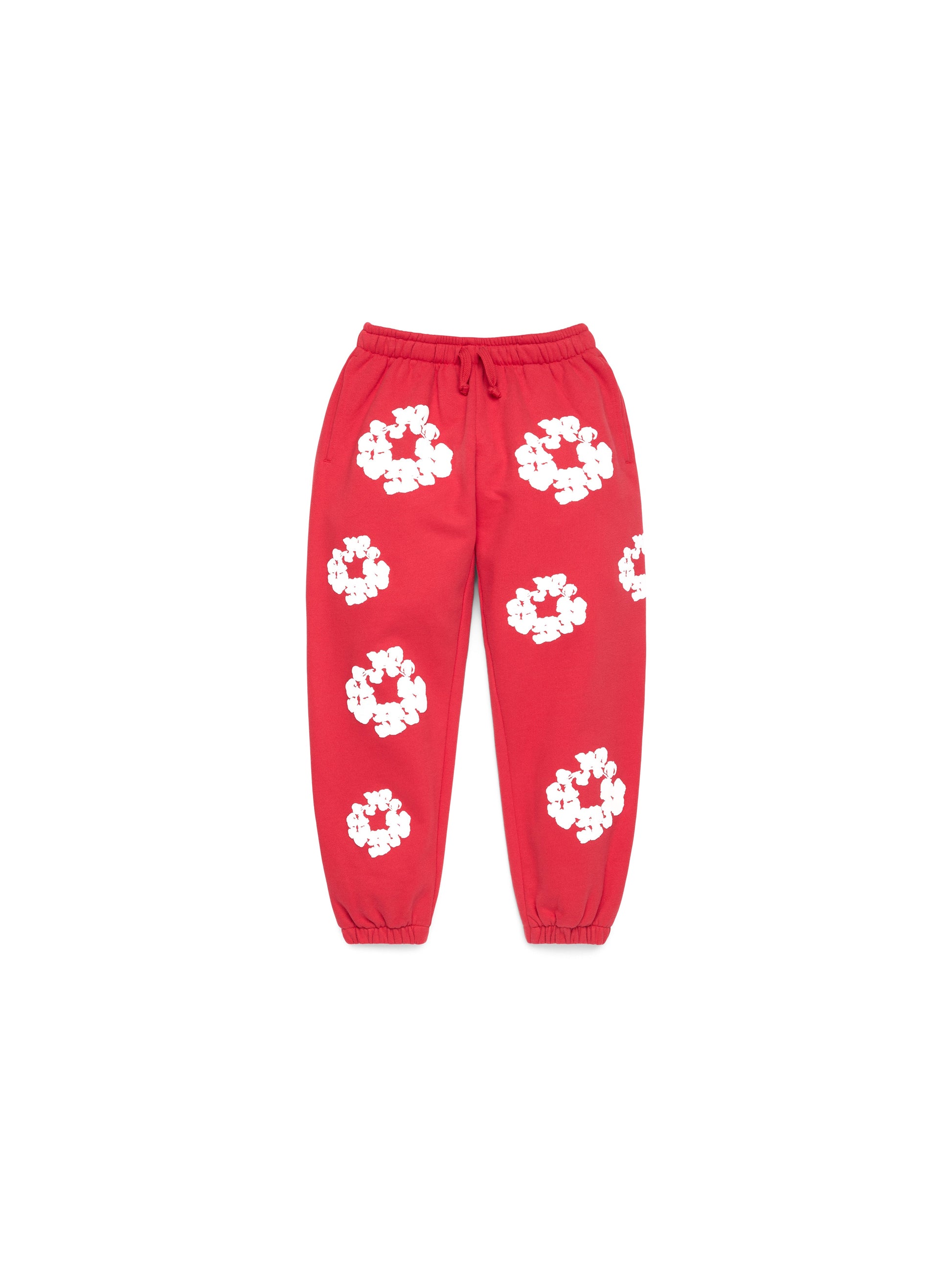 Kids Cotton Wreath Sweatpants Red