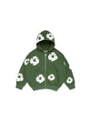 Kids Cotton Wreath Zip Hoodie Green