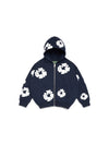 Kids Cotton Wreath Zip Hoodie Navy