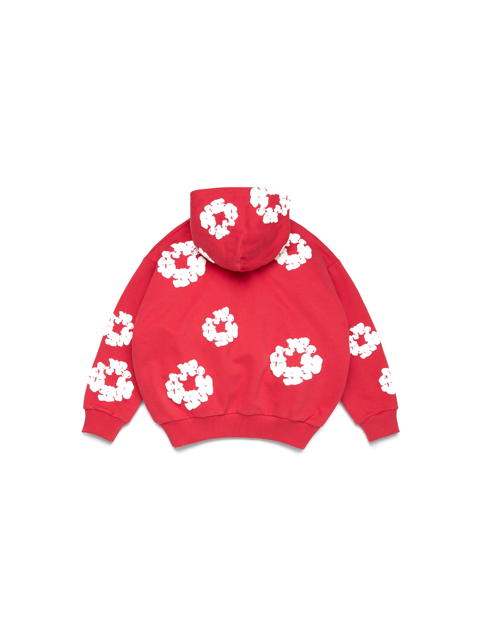 Kids Cotton Wreath Zip Hoodie Red – view 2