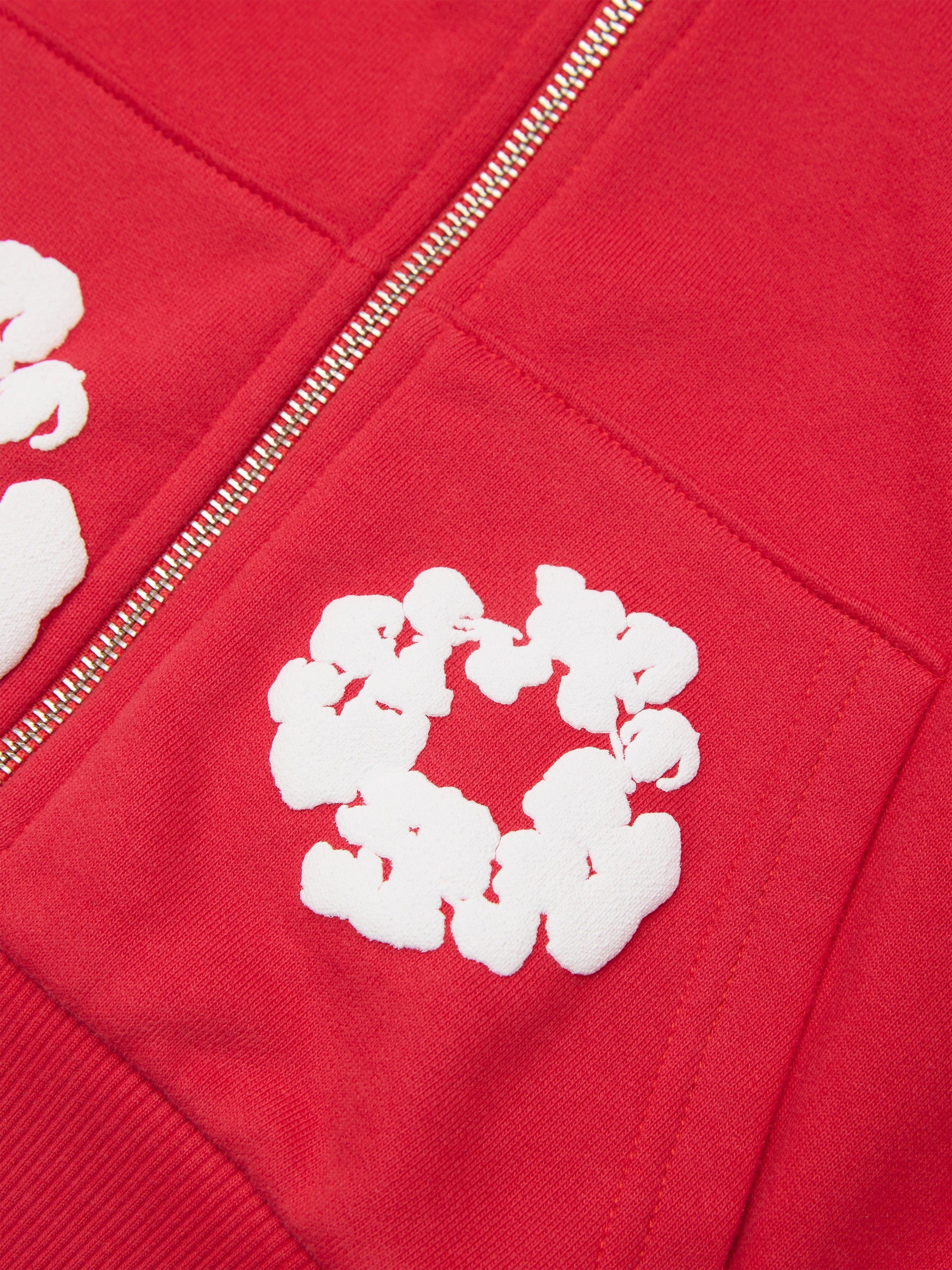 Kids Cotton Wreath Zip Hoodie Red – view 3