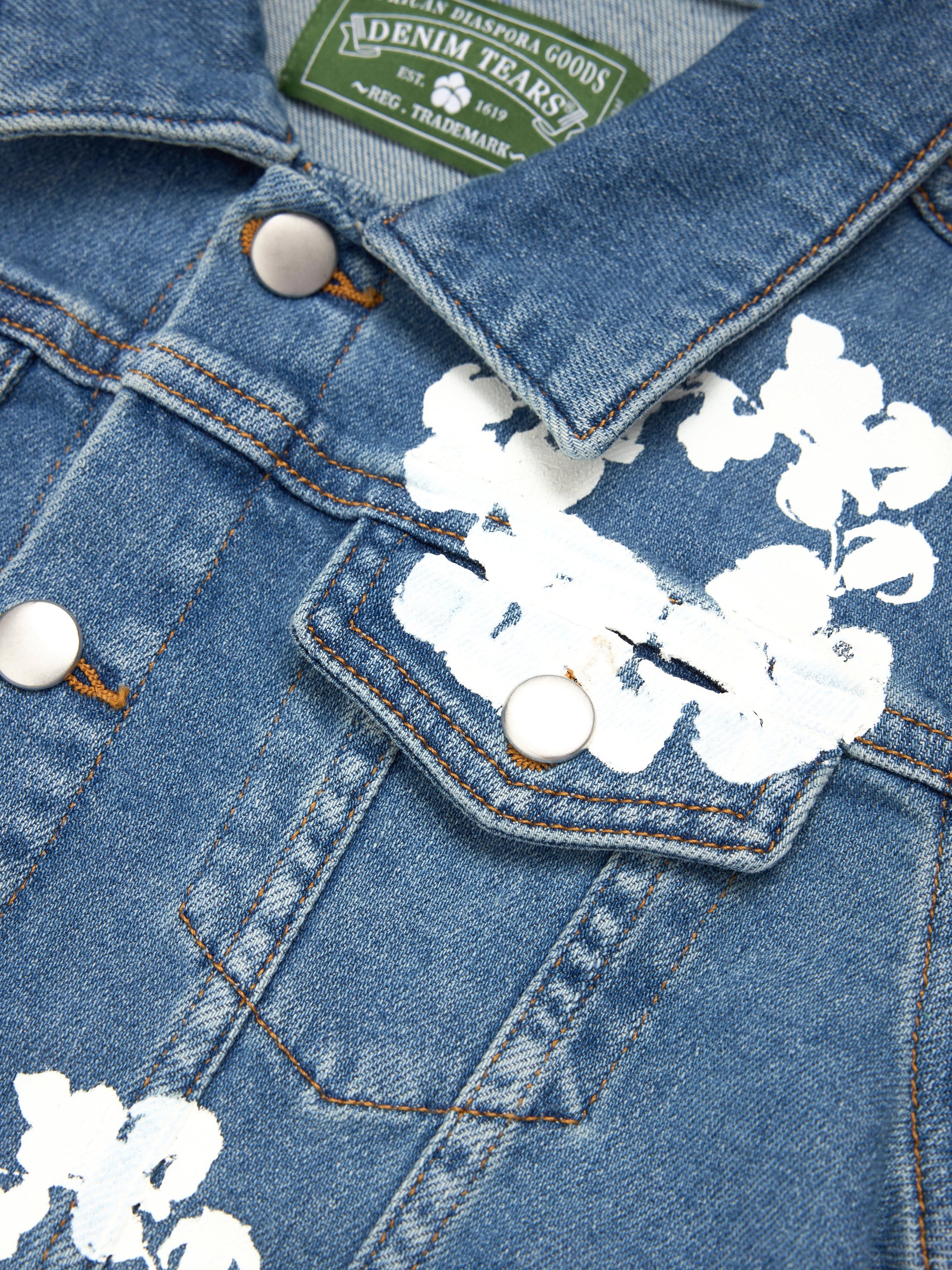 Kids Cotton Wreath Denim Jacket Light Indigo – view 3