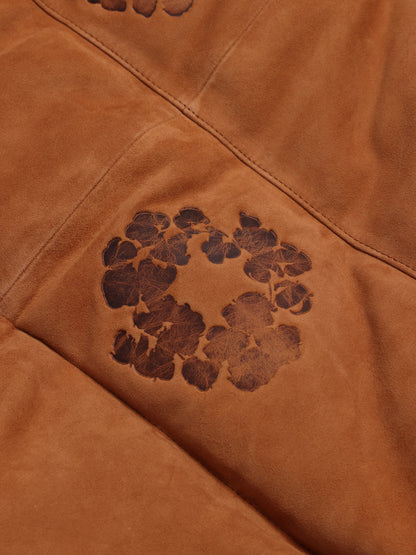 Embossed Leather Wreath Puffer Brown – view 3