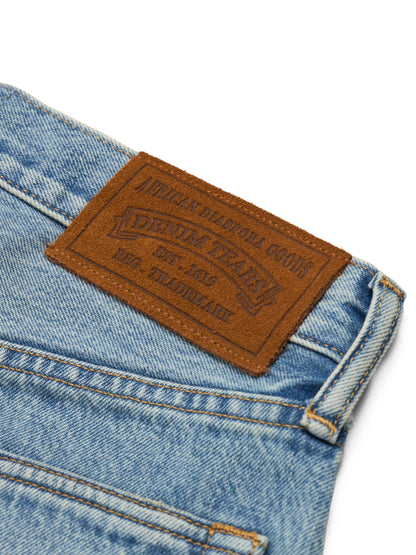 Straight Cotton Wreath Denim Pant Light Wash – view 4