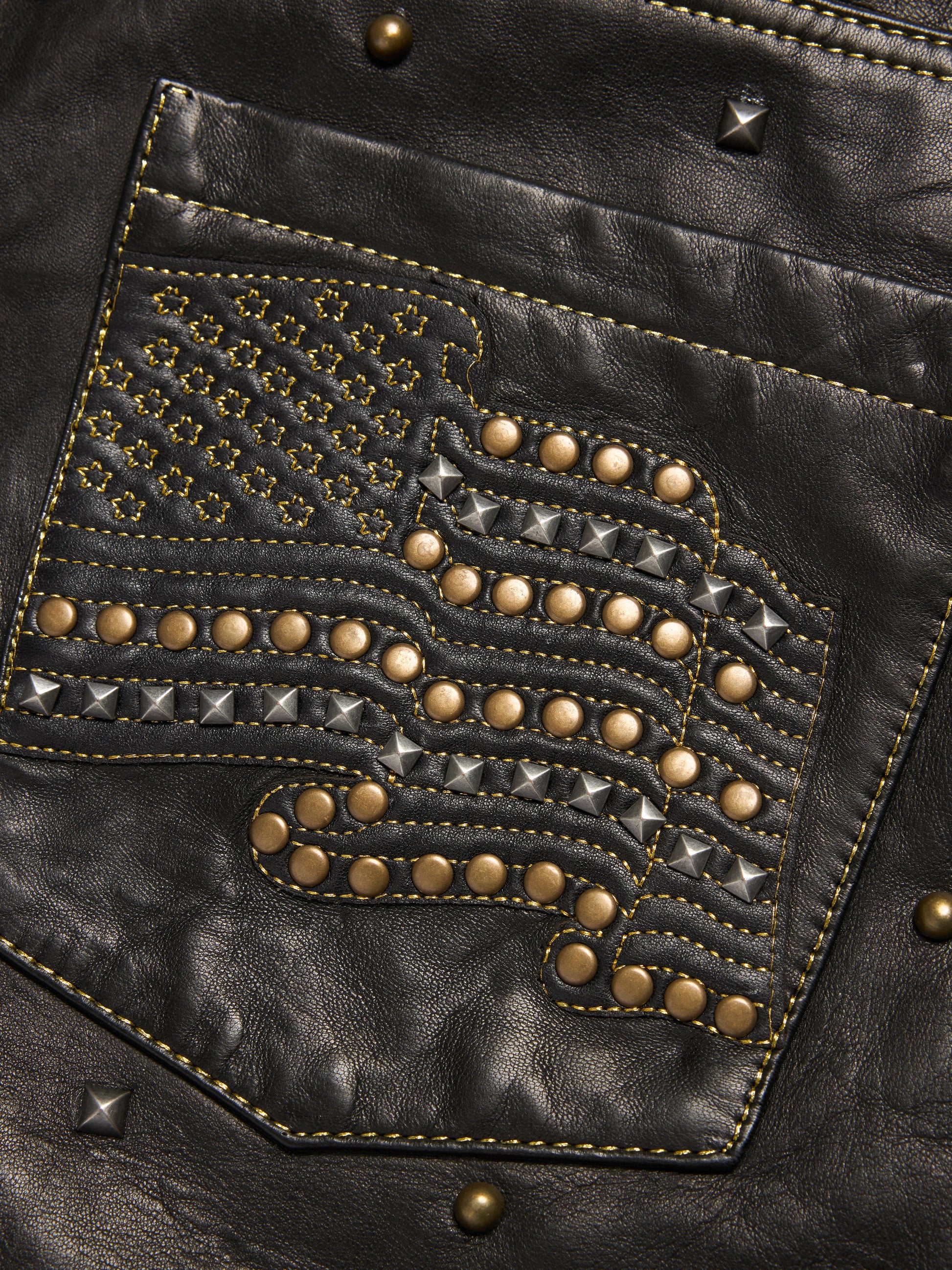 Libertas Studded Leather Shorts – view 3