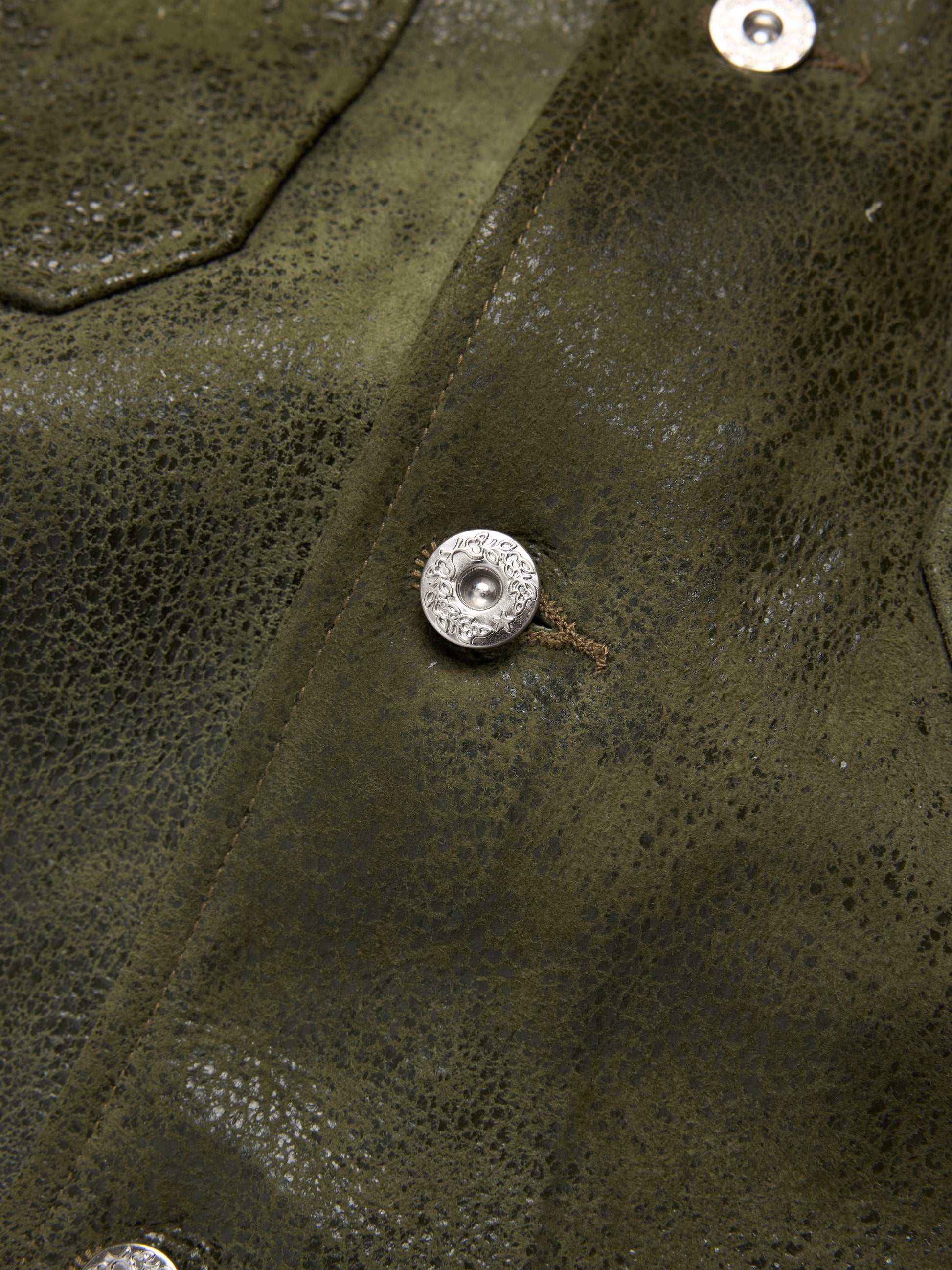 Leather Jungle Shirt Army Green – view 3