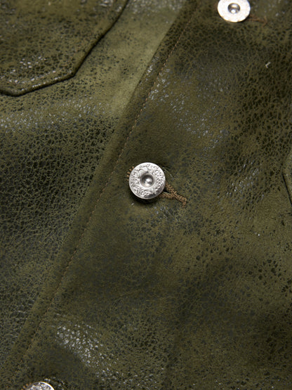 Leather Jungle Shirt Army Green – view 3