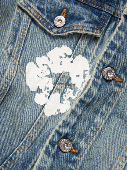 Cotton Wreath Denim Jacket Light Wash – view 3