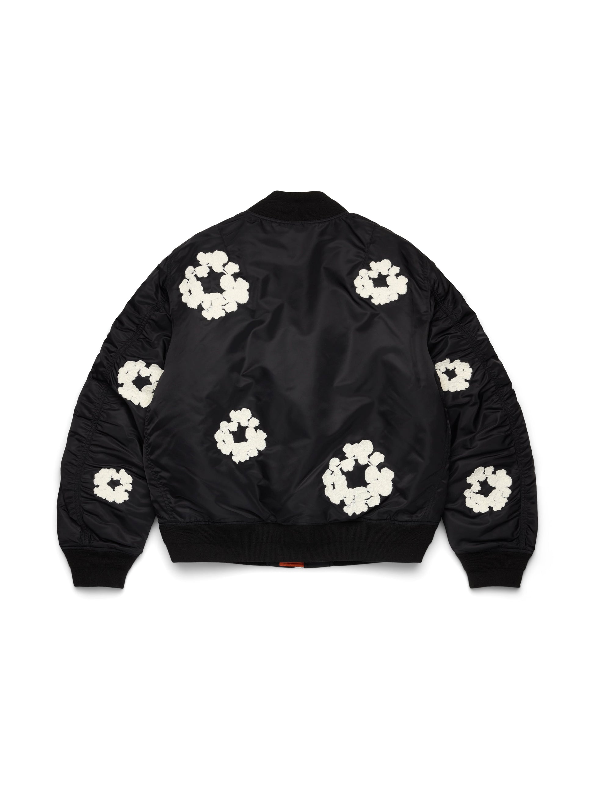 Cotton Wreath MA-1 Bomber Jacket Black – view 3