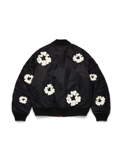 Cotton Wreath MA-1 Bomber Jacket Black – view 3
