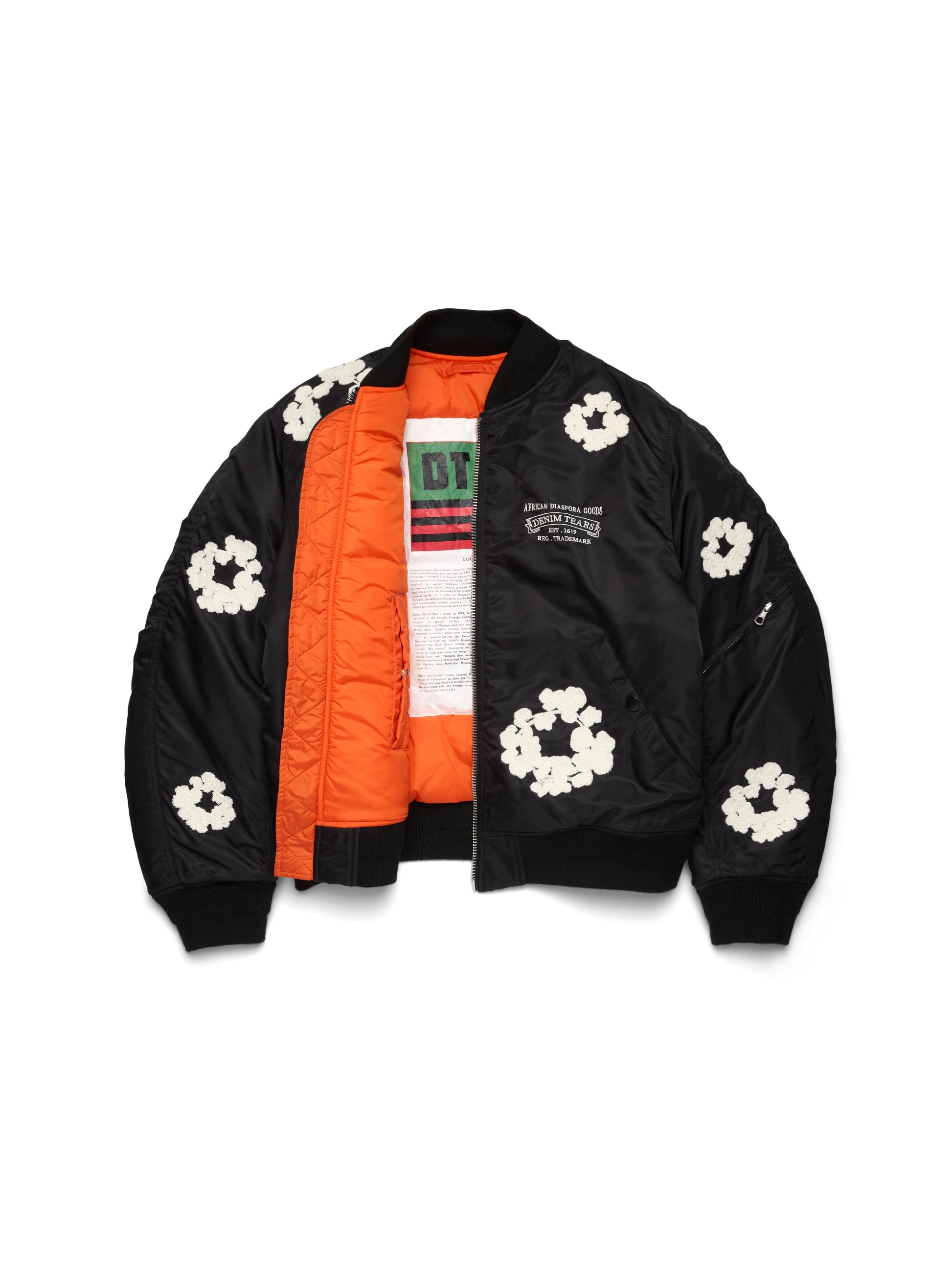 Cotton Wreath MA-1 Bomber Jacket Black – view 2