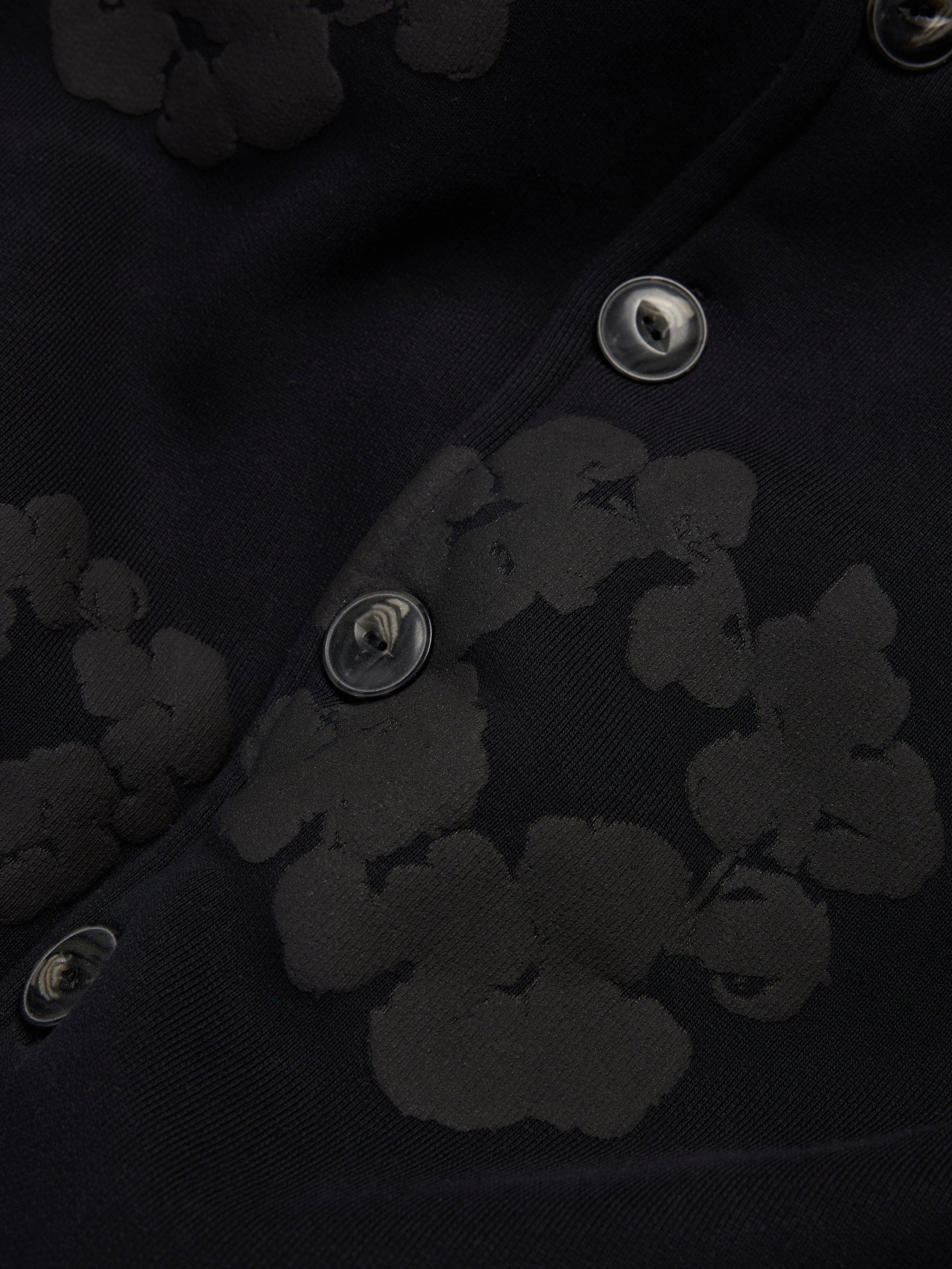 Cotton Wreath Cardigan Hoodie Black – view 3