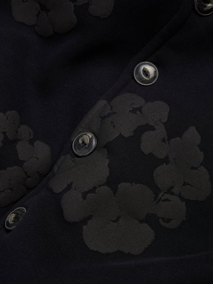 Cotton Wreath Cardigan Hoodie Black – view 3