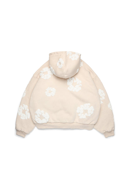 Cotton Wreath Cardigan Hoodie Oatmeal – view 2
