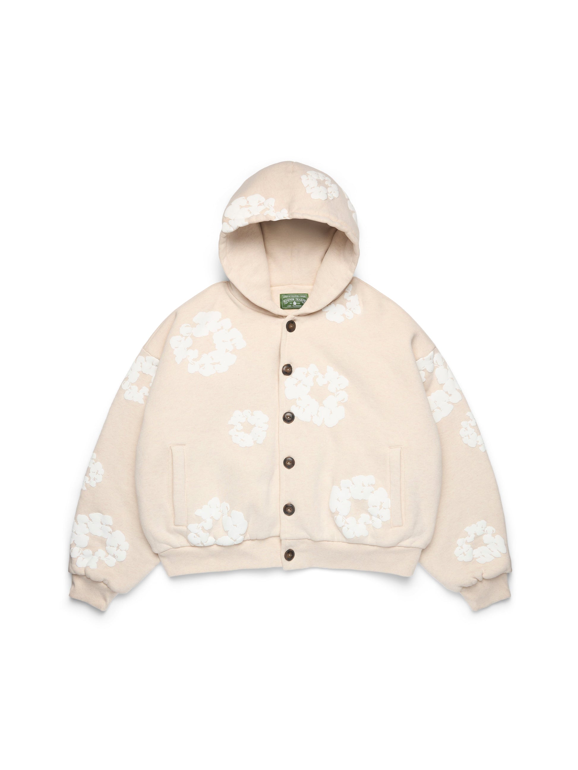 Cotton Wreath Cardigan Hoodie Oatmeal