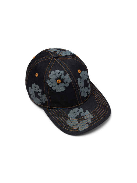Mono Cotton Wreath Raw Denim Cap Washed Indigo