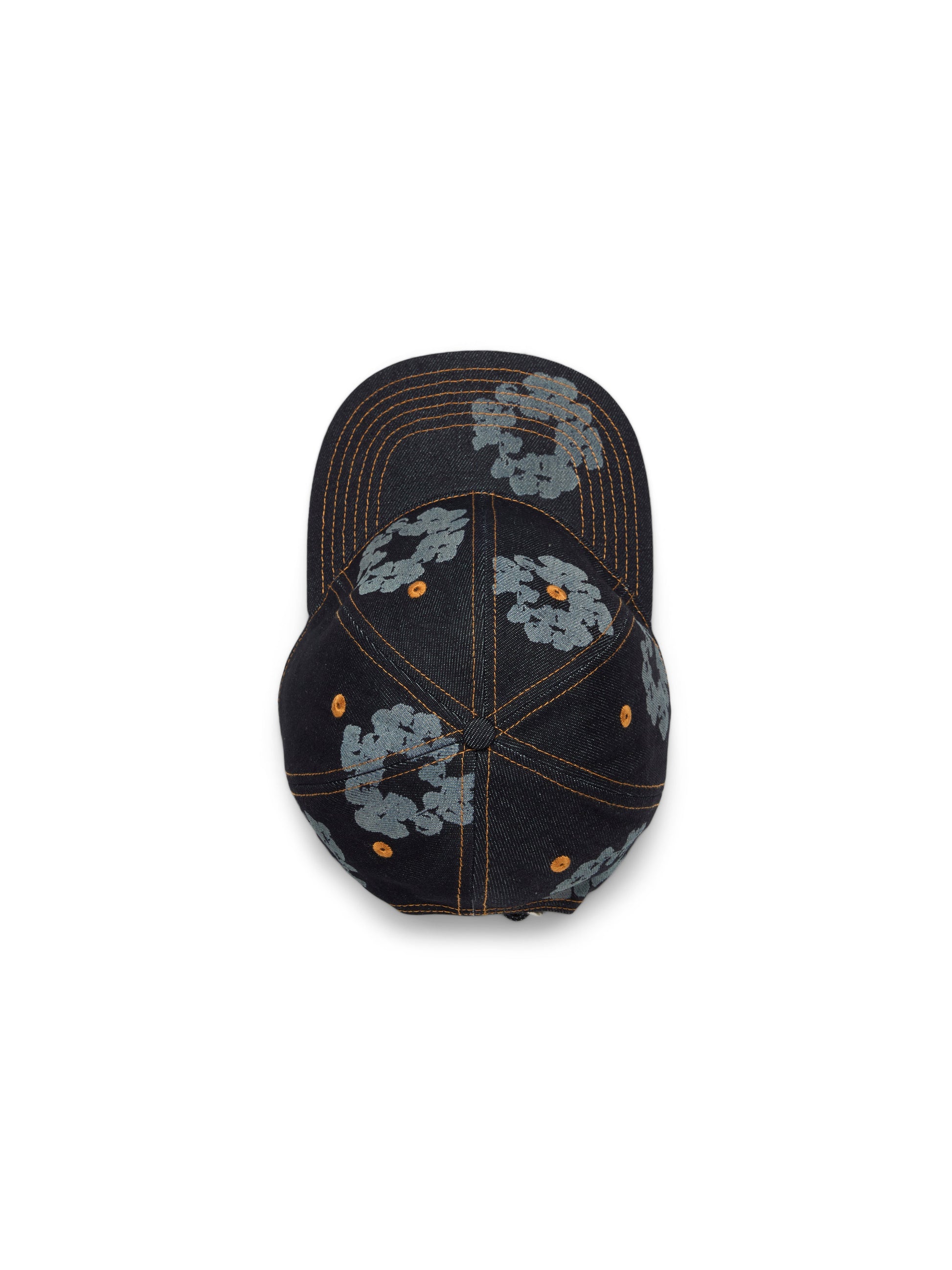 Mono Cotton Wreath Raw Denim Cap Washed Indigo – view 2