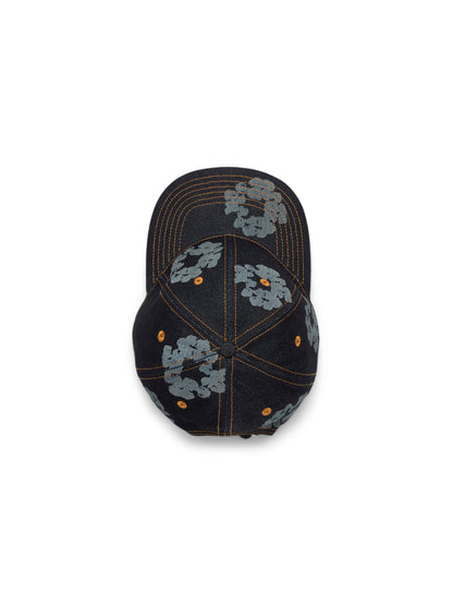 Mono Cotton Wreath Raw Denim Cap Washed Indigo – view 2