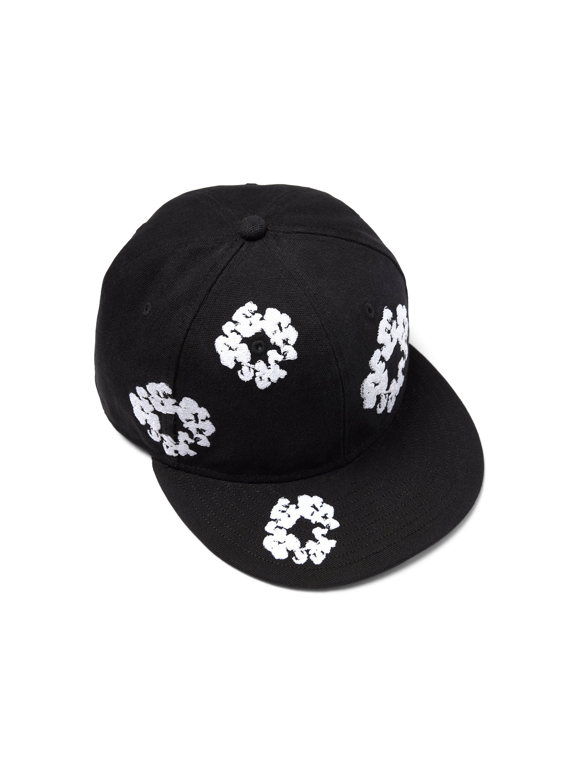 Cotton Wreath New Era 59FIFTY Canvas Fitted Cap Washed Black