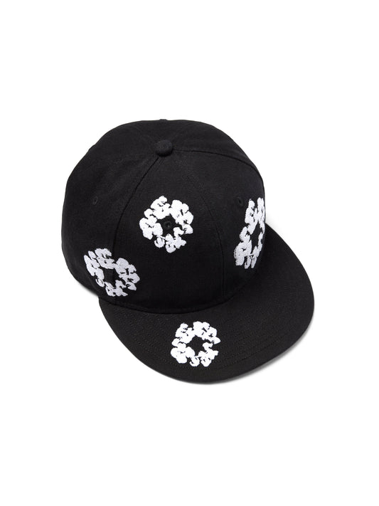 Cotton Wreath New Era 59FIFTY Canvas Fitted Cap Washed Black
