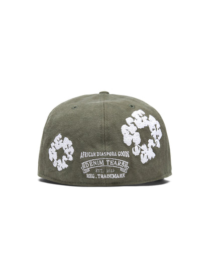 Cotton Wreath New Era 59FIFTY Canvas Fitted Cap Washed Olive – view 2