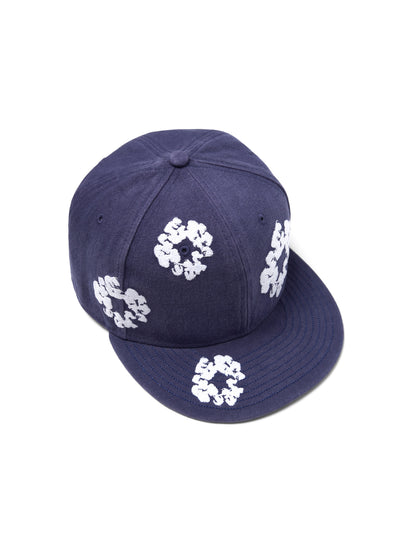 Cotton Wreath New Era 59FIFTY Canvas Fitted Cap Washed Indigo