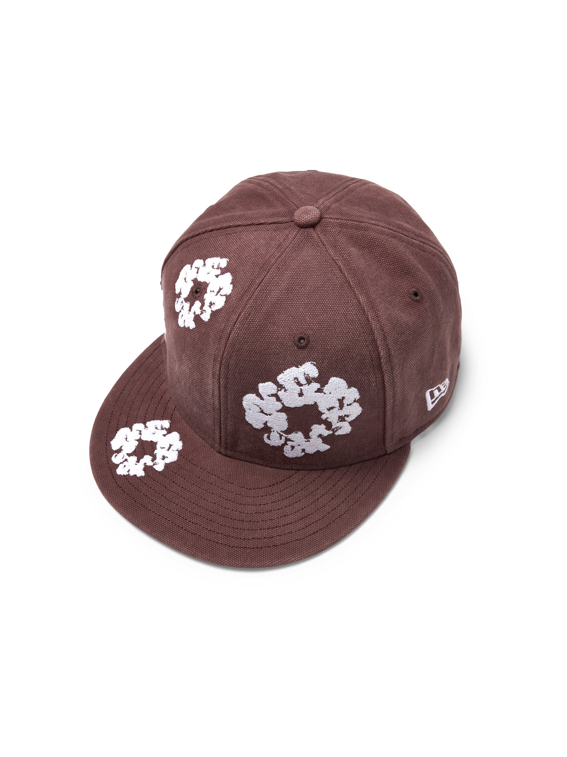 Cotton Wreath New Era 59FIFTY Canvas Fitted Cap Washed Brown – view 3